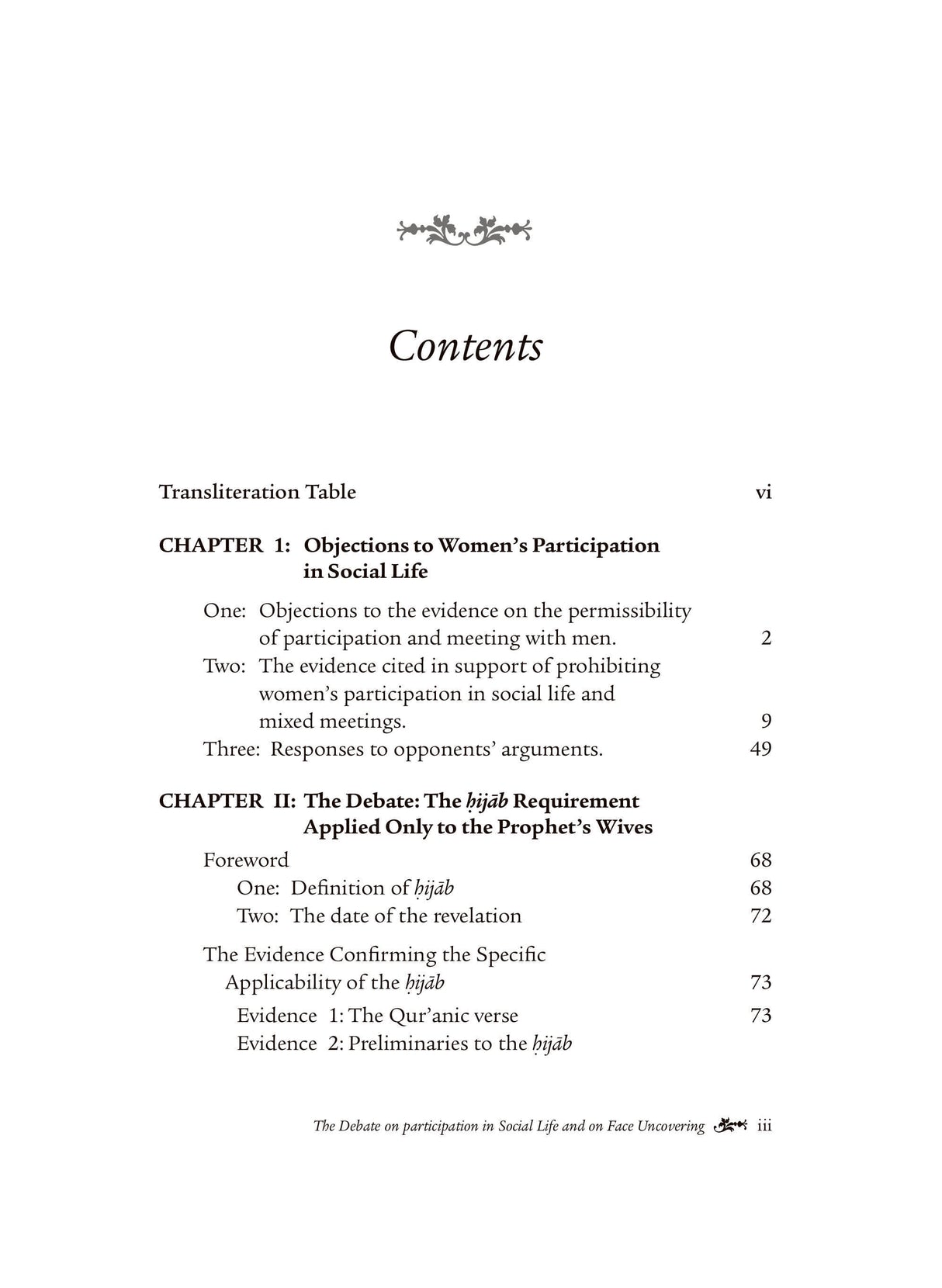 The Debate on Participation in Social Life and on Face Uncovering (Vol. 5)