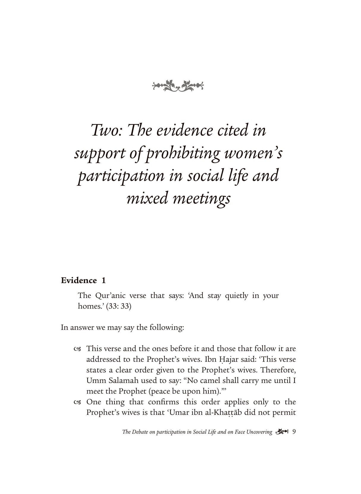 The Debate on Participation in Social Life and on Face Uncovering (Vol. 5)