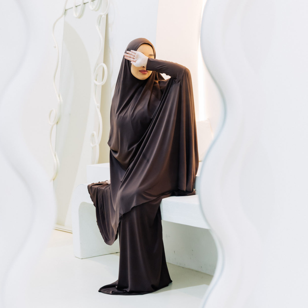 Premium XL Jilbab Sleeved BROWN