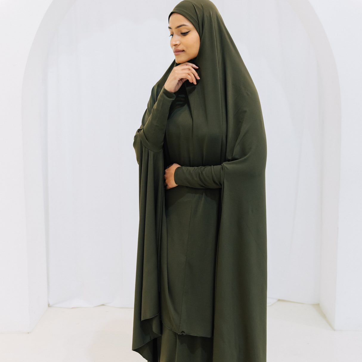 Premium XL Jilbab Sleeved OLIVE
