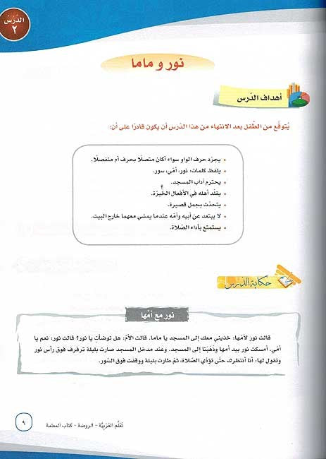 ICO Learn Arabic Teachers Book Grade KG Part 1 تعلم العربية
