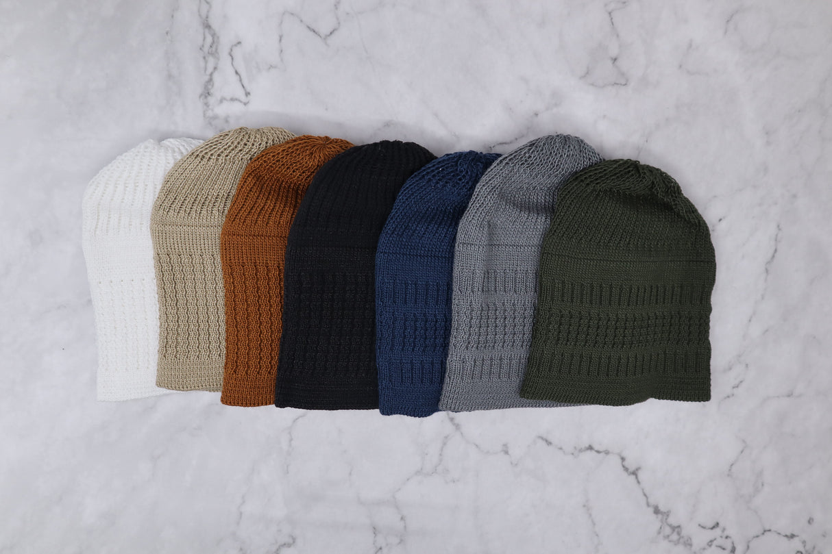 Boys Knit Cap Hat Kufi - WHITE
