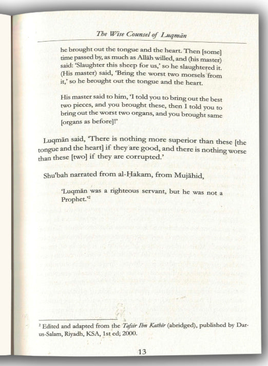 The Wise Counsel of Luqman