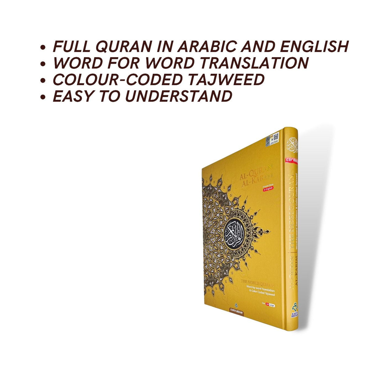 Large Maqdis Quran - Word By Word English Gold