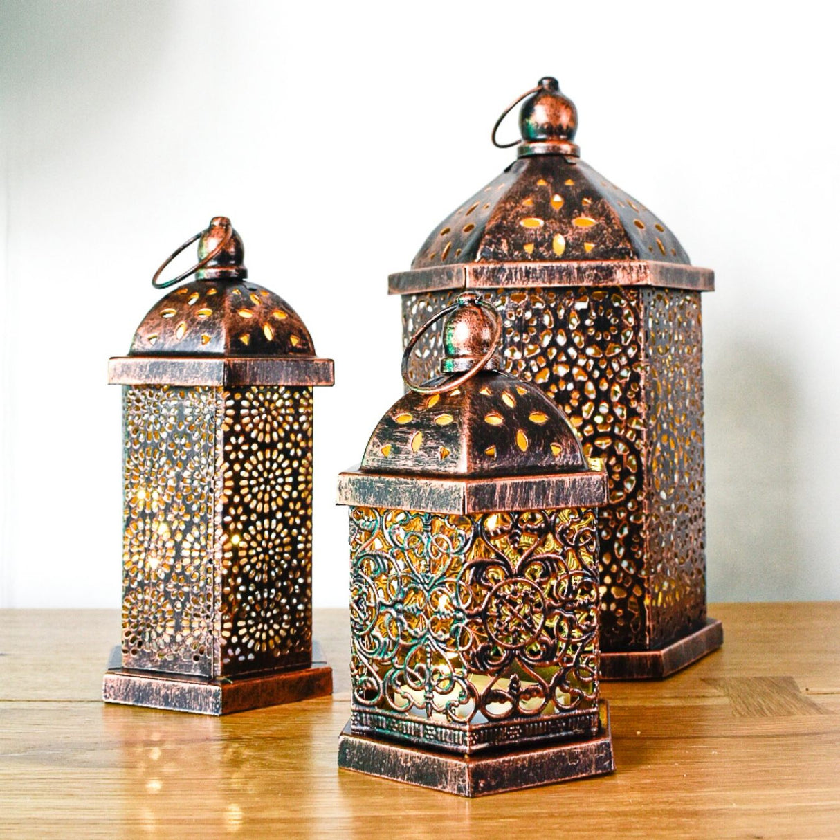 Brass Effect Metal Lanterns