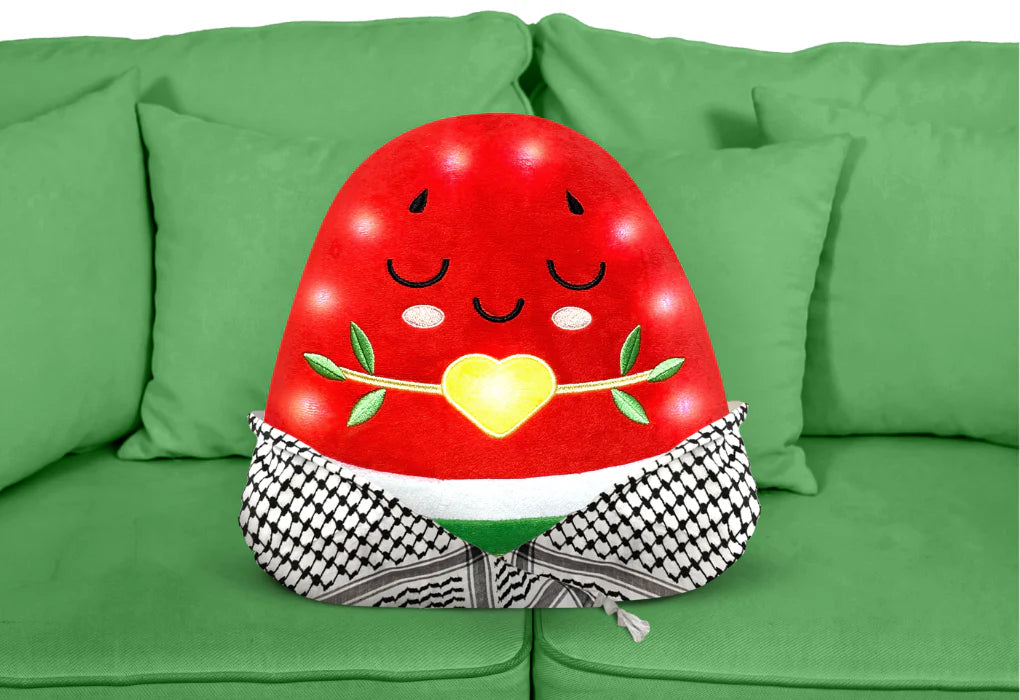 Nur Watermelon Plushie Light-Up Interactive Islamic Plushie, Learn Surahs, Duas
