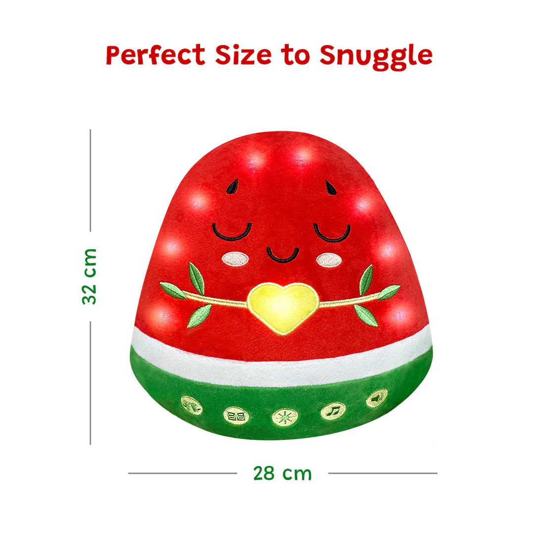 Nur Watermelon Plushie Light-Up Interactive Islamic Plushie, Learn Surahs, Duas