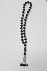 Deluxe Black and Crystal Silver Tasbih