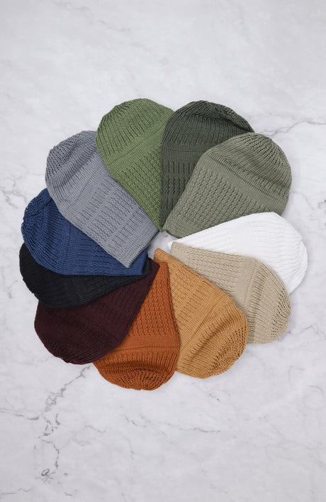 Boys Knit Cap Hat Kufi - BLACK