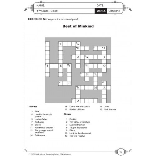 Learning Islam Worksheets Level 2 (Grade 7) 